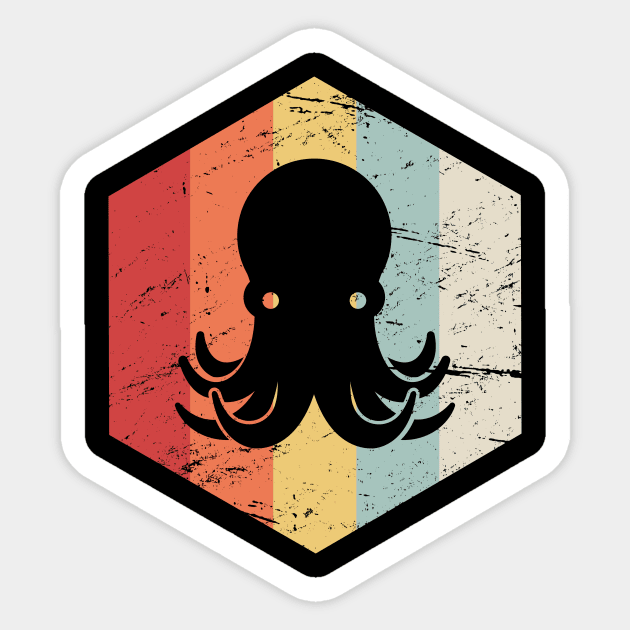 Retro 70s Octopus Sticker by Wizardmode